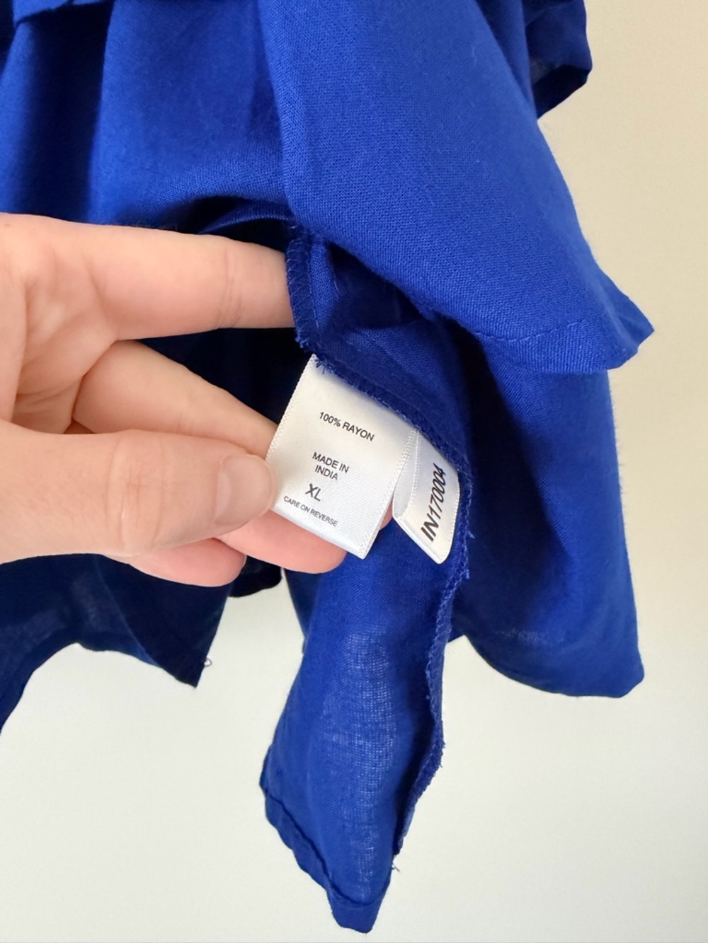 New York & Company Royal Blue Tiered Ruffle Cold Shoulder Tank Top - Picture 4 of 5
